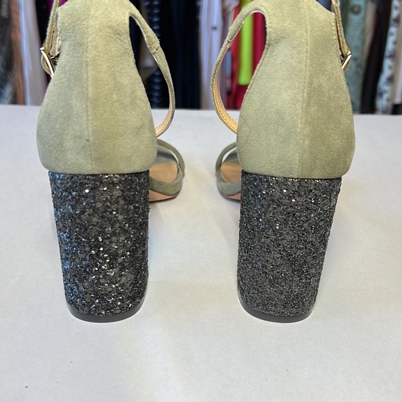 BANANA REPUBLIC Women’s Glitter High Block Heel Sandals Green Size 8.5 - Picture 7 of 15